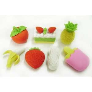  7 Piece Fruit Snacks Erasers Toys & Games