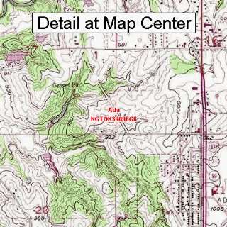  USGS Topographic Quadrangle Map   Ada, Oklahoma (Folded 