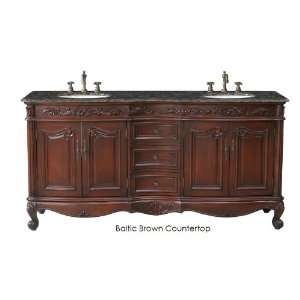  Stufurhome GM 3323 72 Dark Brown Finish Double Vanity 