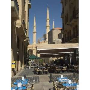 Street Cafe, New Mosque, Beirut, Lebanon, Middle East Giclee Poster 