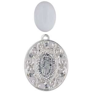   Design Studio Metal Pendants, 2/Pkg, Oval with Bubble, Silver Arts