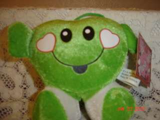 Valentines Day Small Plush Heart Smiley Face  GREEN  