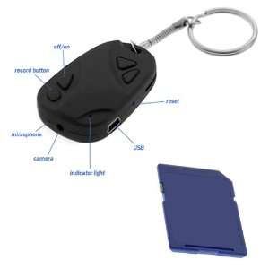 GTMax Black Keychain Car Remote USB Digital Video Recording Camera 