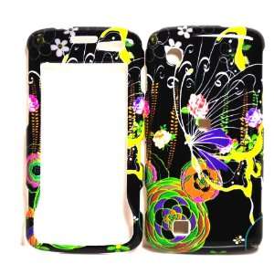  BLACK WITH PINK GREEN PURPLE ROSE SNAP ON HARD SKIN SHELL 