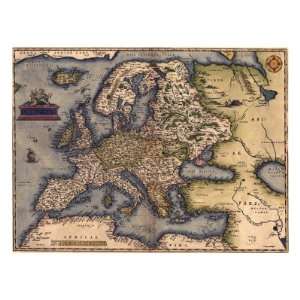  1570 Map of Europe. from Abraham Ortelius Atlas, Theatrvm 