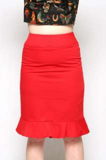 Heartbreaker Fashion Pin Up Retro Red Pencil Skirt  