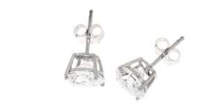 STERLING SILVER 6mm Cubic Zirconia Stud Earrings  