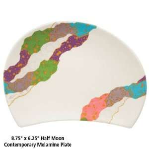 Melamine Contemporary Half Moon Plates   8.75 L x 6.25 W   Break 