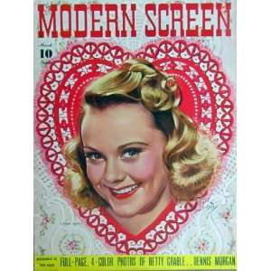   Henie cover Magazine March 1942 Modern Screen  Books