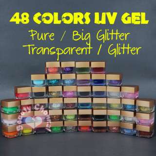 48 Color MIXED UV GEL Nail ART Nails Gel GLITTERY 405  