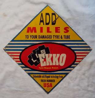 EKKO TYRE REPAIR PATCH Original Vintage Tin Sign Rare  
