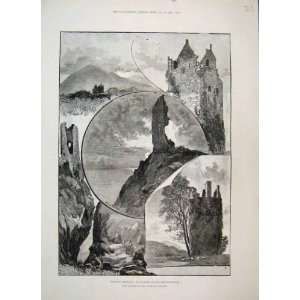  1888 Ballantrae Graigneil Kirkhill Castle Sheepfine Art 