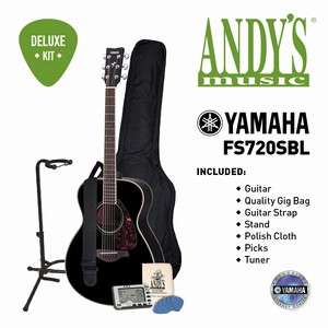 yamaha fs720s folk acoustic guitar black deluxe kit andy s