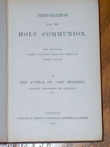 PREPARATION FOR THE HOLY COMMUNION Bishop Taylor 1864  