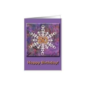 50th Birthday Golden Snowflake Card