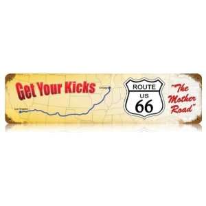  Route 66 Get Your Kicks Automotive Vintage Metal Sign 