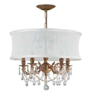  Ornate Aged Brass chandelier with strass Crystal Chandelier with a 