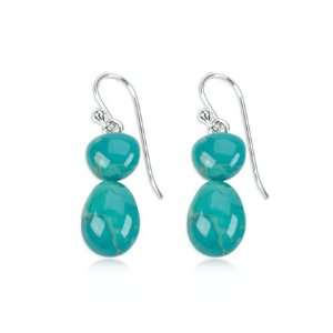  Womens Bold Dangle Turquoise French Wire Earrings 