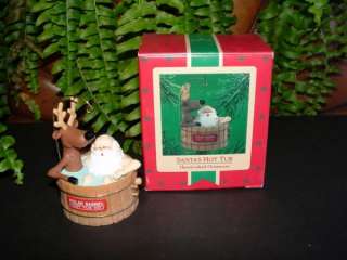 1986 SANTAS HOT TUB   Hallmark Christmas ornament   reindeer  