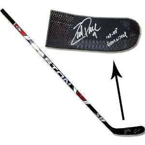  Zach Parise Autographed Game Used Hockey Stick with 07 08 Game 