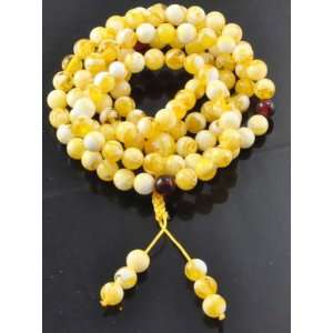  Yellow Jade Mala on an Elastic Cord Arts, Crafts & Sewing