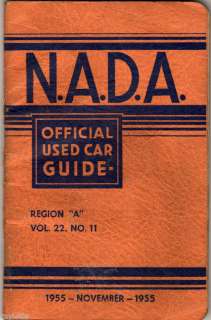 November 1955 N.A.D.A. Official Used Car Guide RegionA  