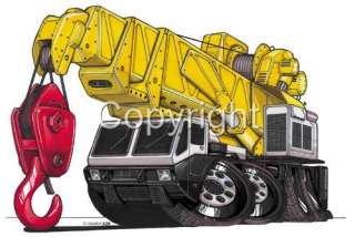   Cartoon T Shirts bulldozer backhoe, cementmixer, crane +more  