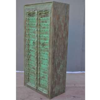   Distressed Solid Wood Clothes Armoire Cabinet w 4 Shelves NEW  