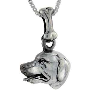   Sterling Silver Labrador Retriever Dog Pendant (w/ 18 Silver Chain