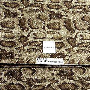 RJR Cotton Fabric, Snakeskin in Brown, Taupe, Black, FQ  