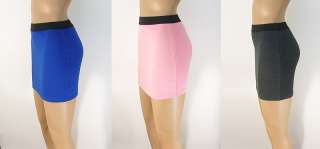 Womens 9 Colors Waistband Cotton Spandex Mini Skirt S  