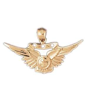  14kt Yellow Gold United States Navy Pendant Jewelry