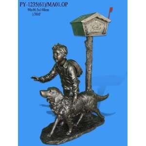 Young Boy and Dog Mailbox