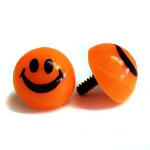 Orange Smiley License Plate Buttons, get rid of your old junky license 