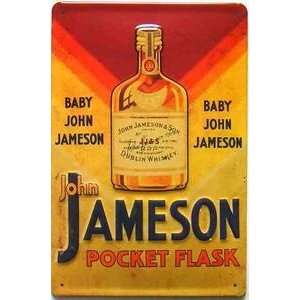  John Jameson Pocket Flask embossed steel sign (hi2030pt 