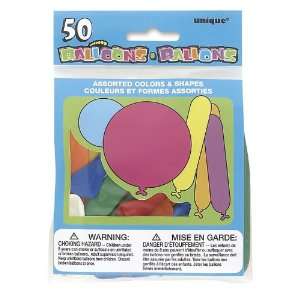  Unique Latex Balloons   Bag Of 50 assorted Colors Toys 