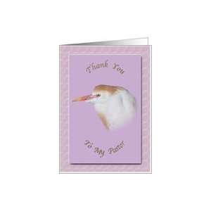  Thank You To Pastor Card with Cattle Egret Card Health 