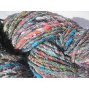   Silk Wool Yarn Color 5 100g Turquoise Orange Gray Bulky Arts, Crafts