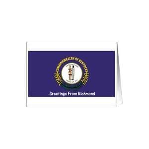Kentucky   City of Richmond   Flag   Souvenir Card Card