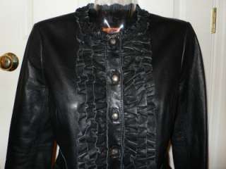 Tory Burch Black Annabel Long Leather Jacket Coat $995 NWT 8  