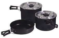 Chinook Large Size Hard Anodized Non Stick 5 Piece Camp Cookset  