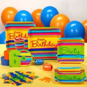  Lets Party By CEG Birthday Stripes 60 Standard Party Pack 