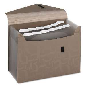   01164 Expanding 13 Pocket Poly File w/Tabs, Taupe