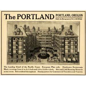 1910 Ad Portland Oregon Hotel Tourism Pioneer Whidden   Original Print 