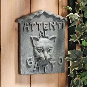 10 Italian Art Attenti al Gatto Cat Wall Sculpture Décor 
