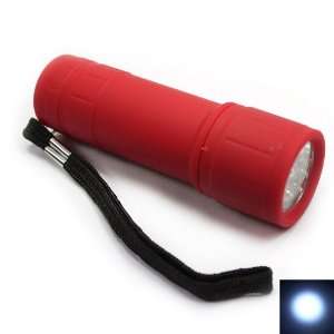  9 LED Plastic Flashlight Torch Red