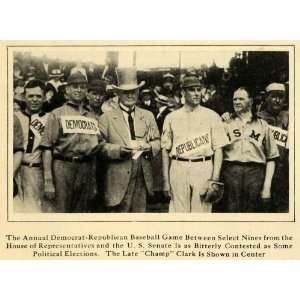 1922 Print Democrat Republican Senators Baseball Game 