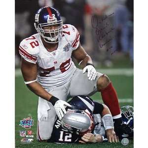  Osi Umenyiora Autographed Full Name On Top Of Brady 16x20 