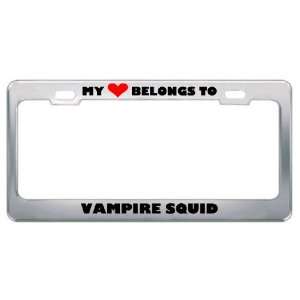 My Heart Belongs To Vampire Squid Animals Metal License Plate Frame 
