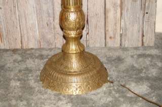 Vintage Marble Brass Floor Lamp End Table  